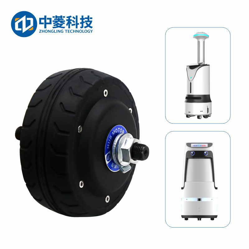 中菱科技ZLLG40ASM100 V1.0 4寸直流無刷輪轂伺服電機驅動器套裝內置編碼器agv小車馬達